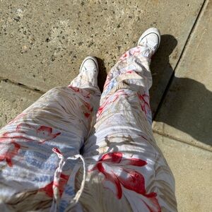 🌺 Tommy Bahama Floral Wide Leg Linen Pant